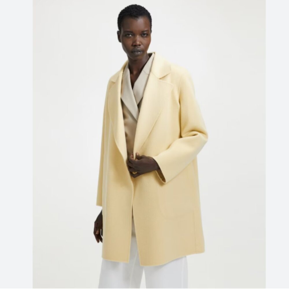 NEW Theory Double-Faced Wool-Cashmere Boy Coat - Picture 2 of 9